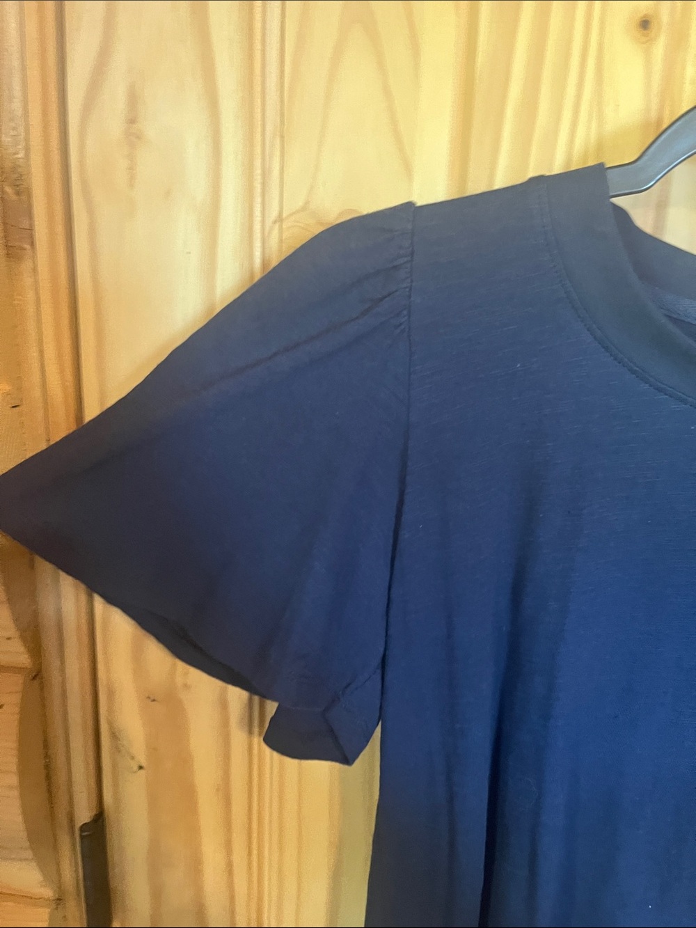 Tuckernuck Pomander Place Navy Flutter Sleeve Cotton Crew Tee - Picture 4 of 7